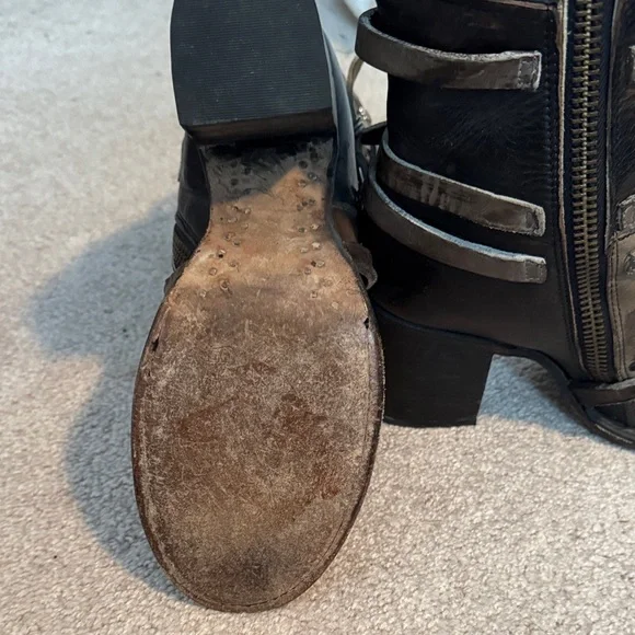 Freebird Brown with black Leather Women's Boots - Picture 4 of 5